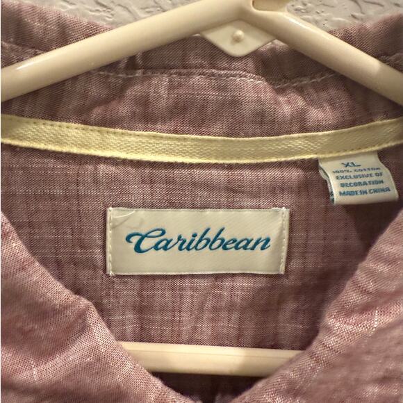 Caribbean Men’s XL Long Sleeve Shirt Two Chest Pockets Collared Button Front - Picture 4 of 7